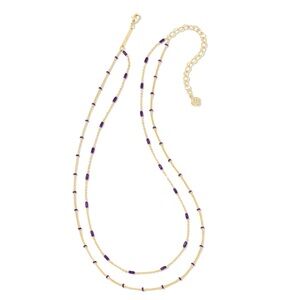 Kendra Scott Dottie Multi Strand Necklace In Amethyst New